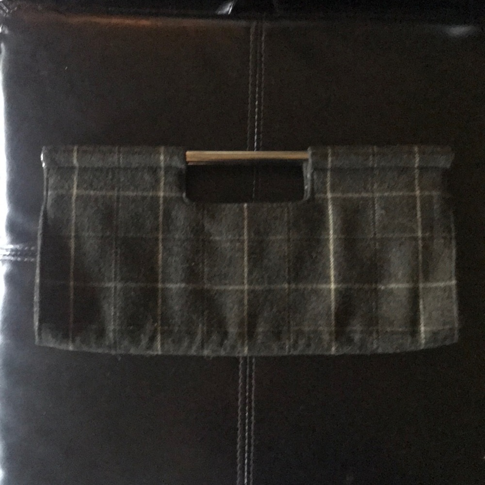 Vintage plaid wool clutch